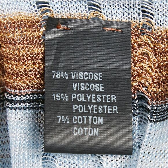 M Missoni Blue Lurex Knit Open Front Cardigan One Size - Picture 7 of 7